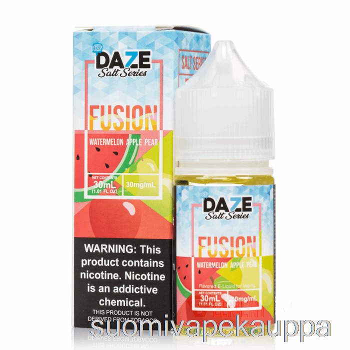 Vape Suomi Jäävesimeloni Omena Päärynä - 7 Daze Fuusiosuolaa - 30ml 50mg